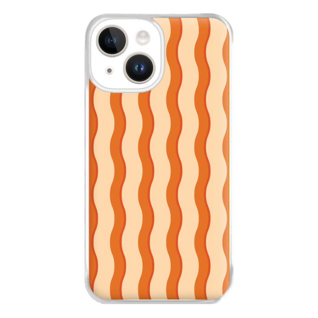 Orange Wavy Stripes Pattern Phone Case for iPhone 14