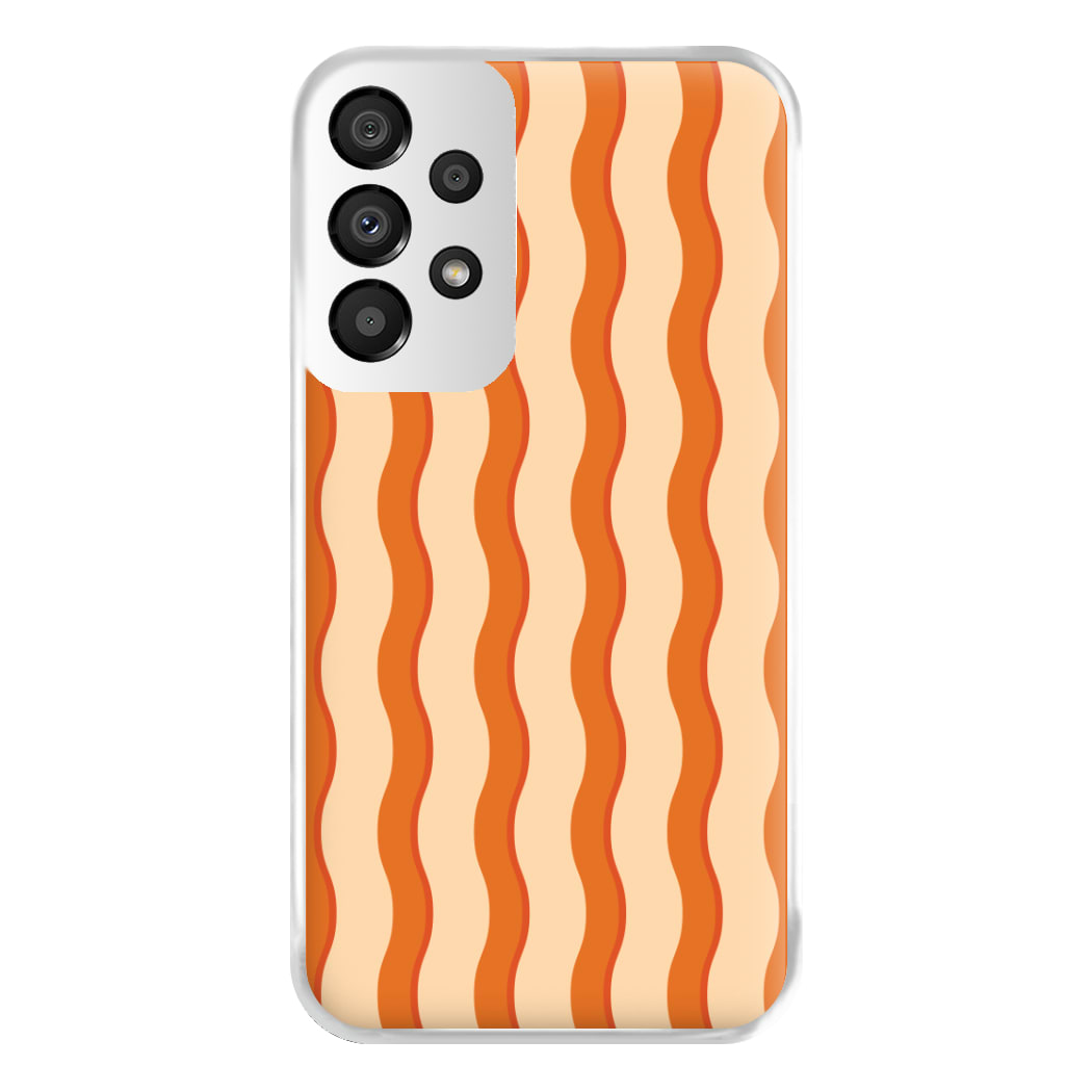 Orange Wavy Stripes Pattern Phone Case for Galaxy A33