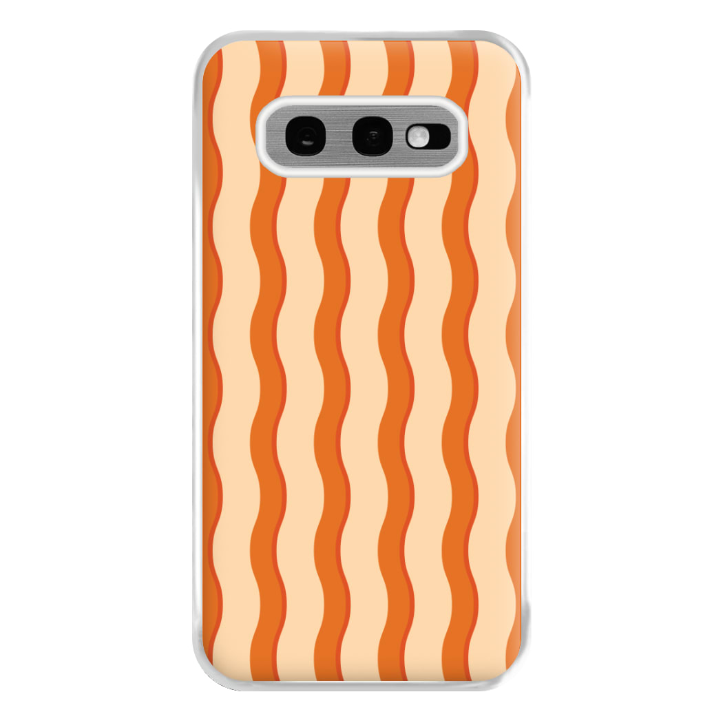 Orange Wavy Stripes Pattern Phone Case for Galaxy S10e