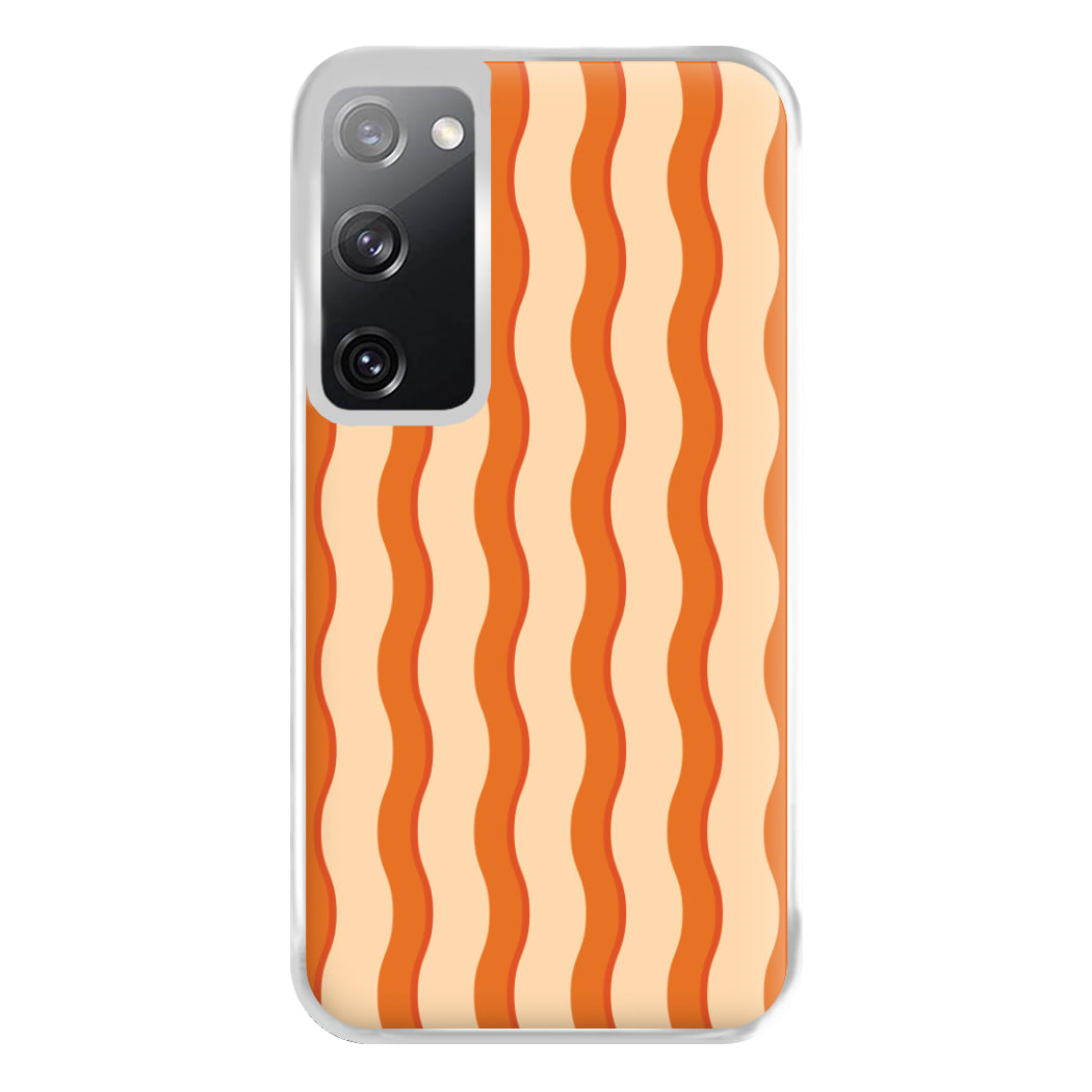 Orange Wavy Stripes Pattern Phone Case for Galaxy S20