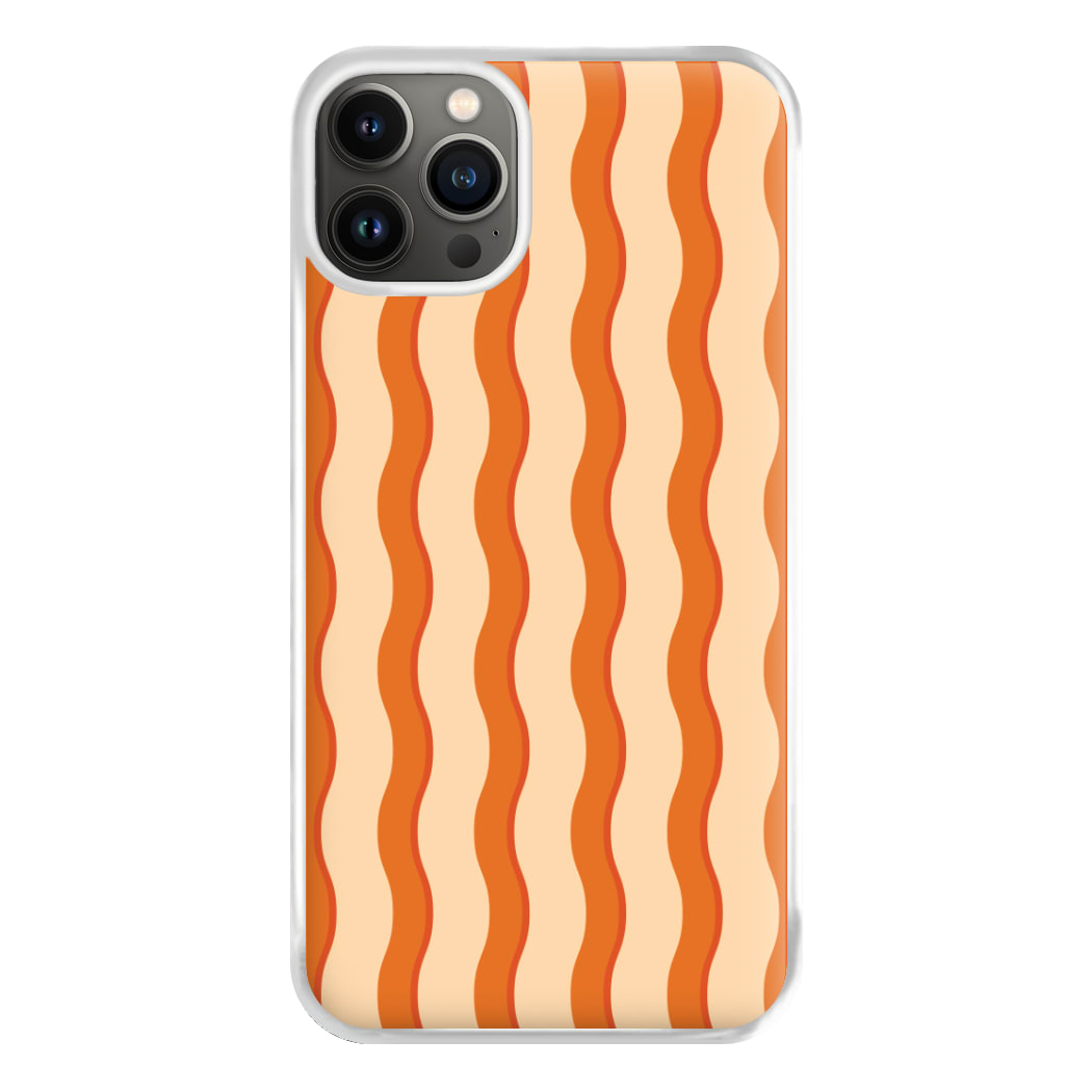 Orange Wavy Stripes Pattern Phone Case for iPhone 13