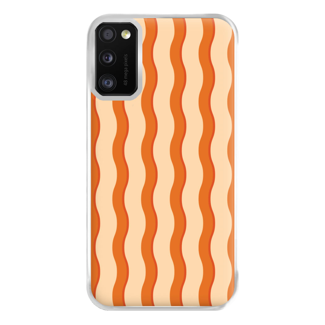 Orange Wavy Stripes Pattern Phone Case for Galaxy A41