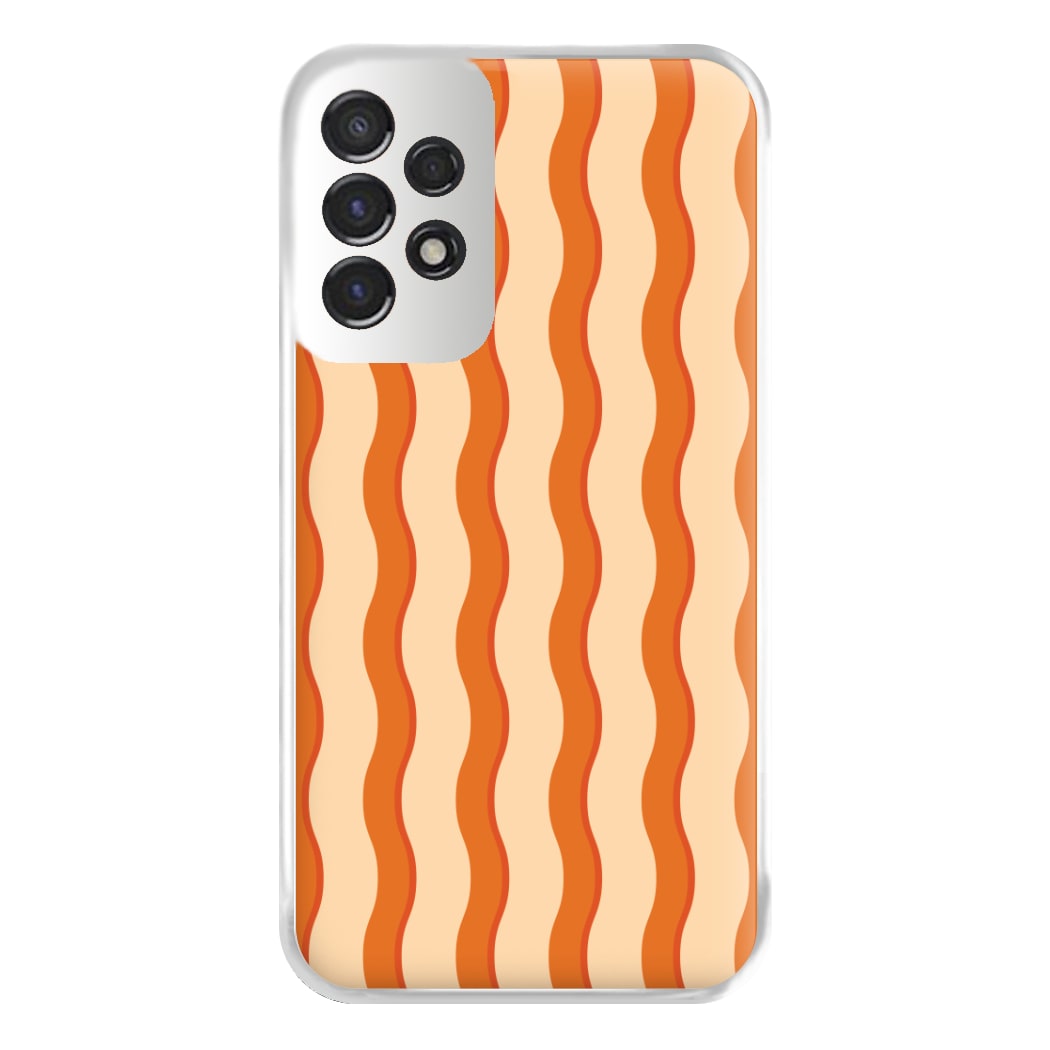 Orange Wavy Stripes Pattern Phone Case for Galaxy A53