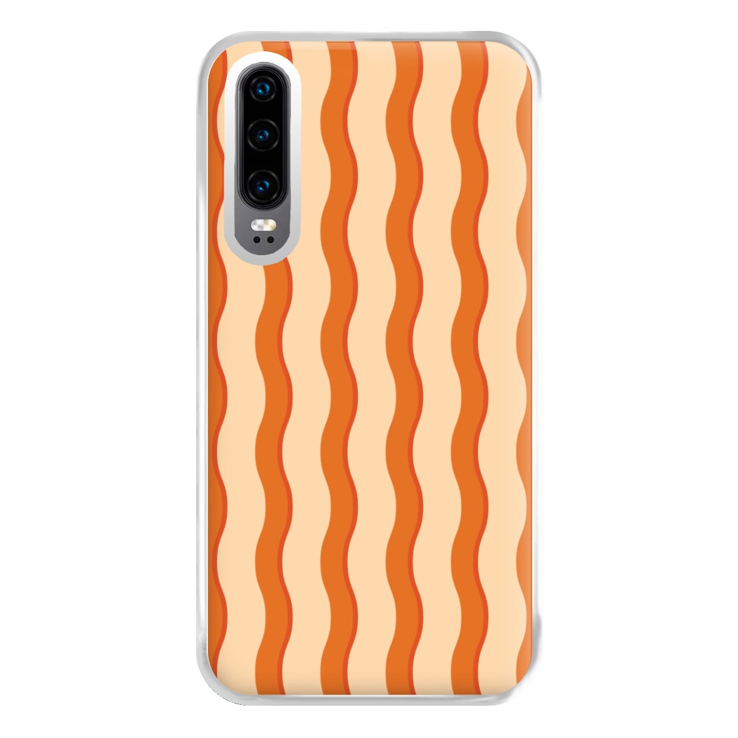 Orange Wavy Stripes Pattern Phone Case for Huawei P30