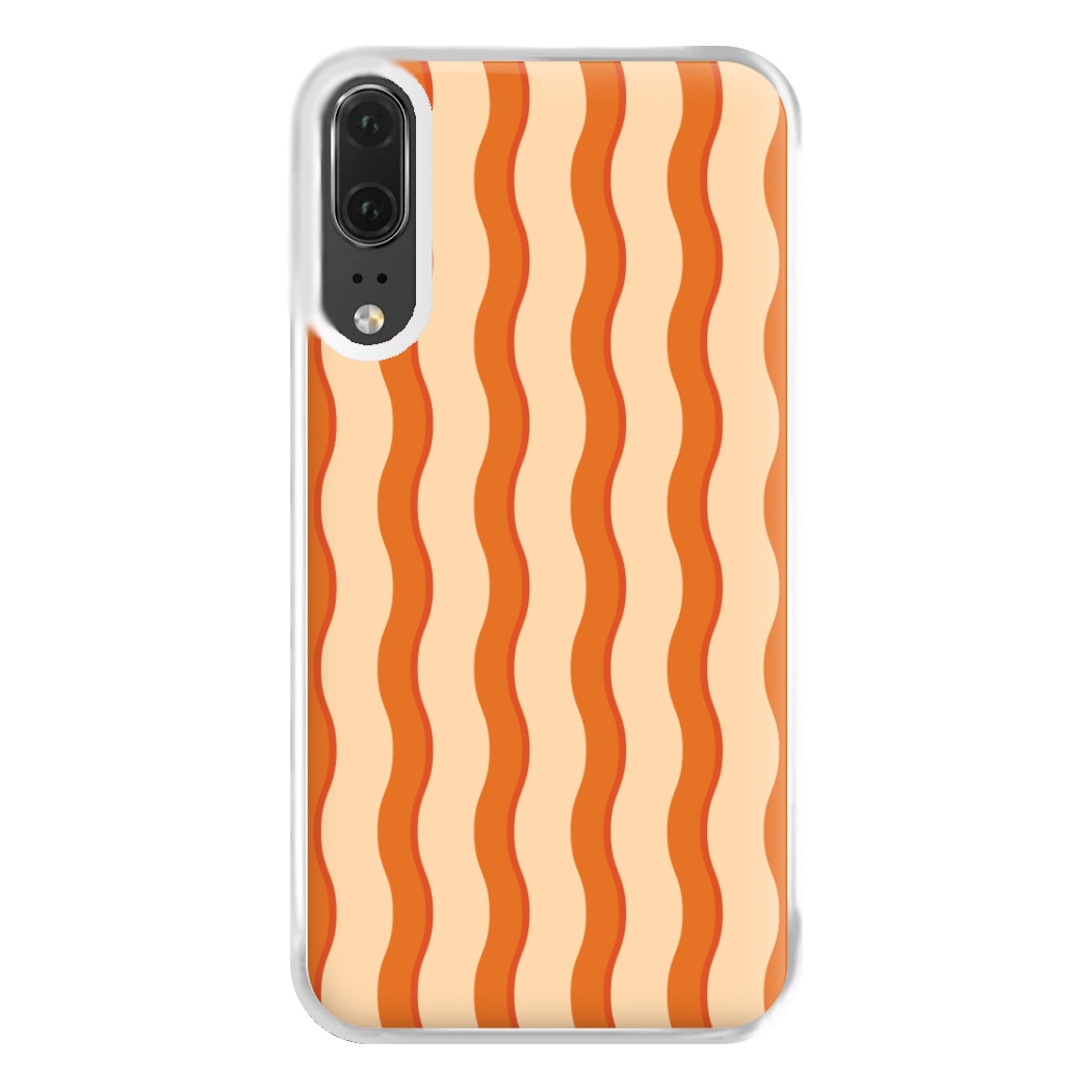 Orange Wavy Stripes Pattern Phone Case for Huawei P20