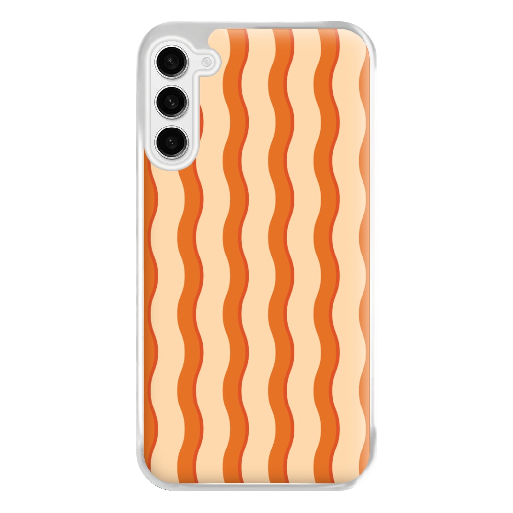 Orange Wavy Stripes Pattern Phone Case for Galaxy S23FE