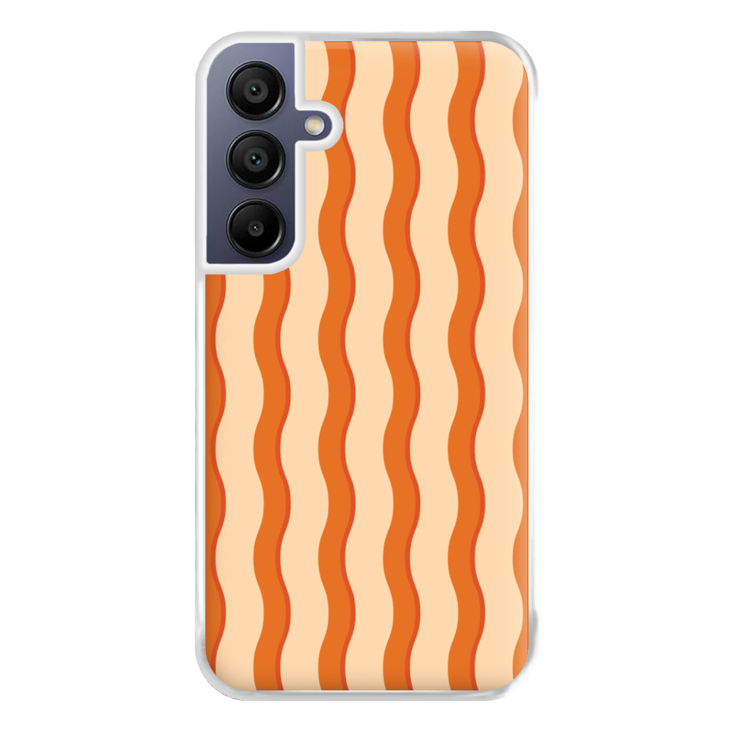 Orange Wavy Stripes Pattern Phone Case for Galaxy A16