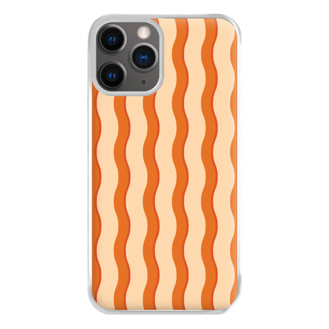 Orange Wavy Stripes Pattern Phone Case for iPhone 12 Pro Max