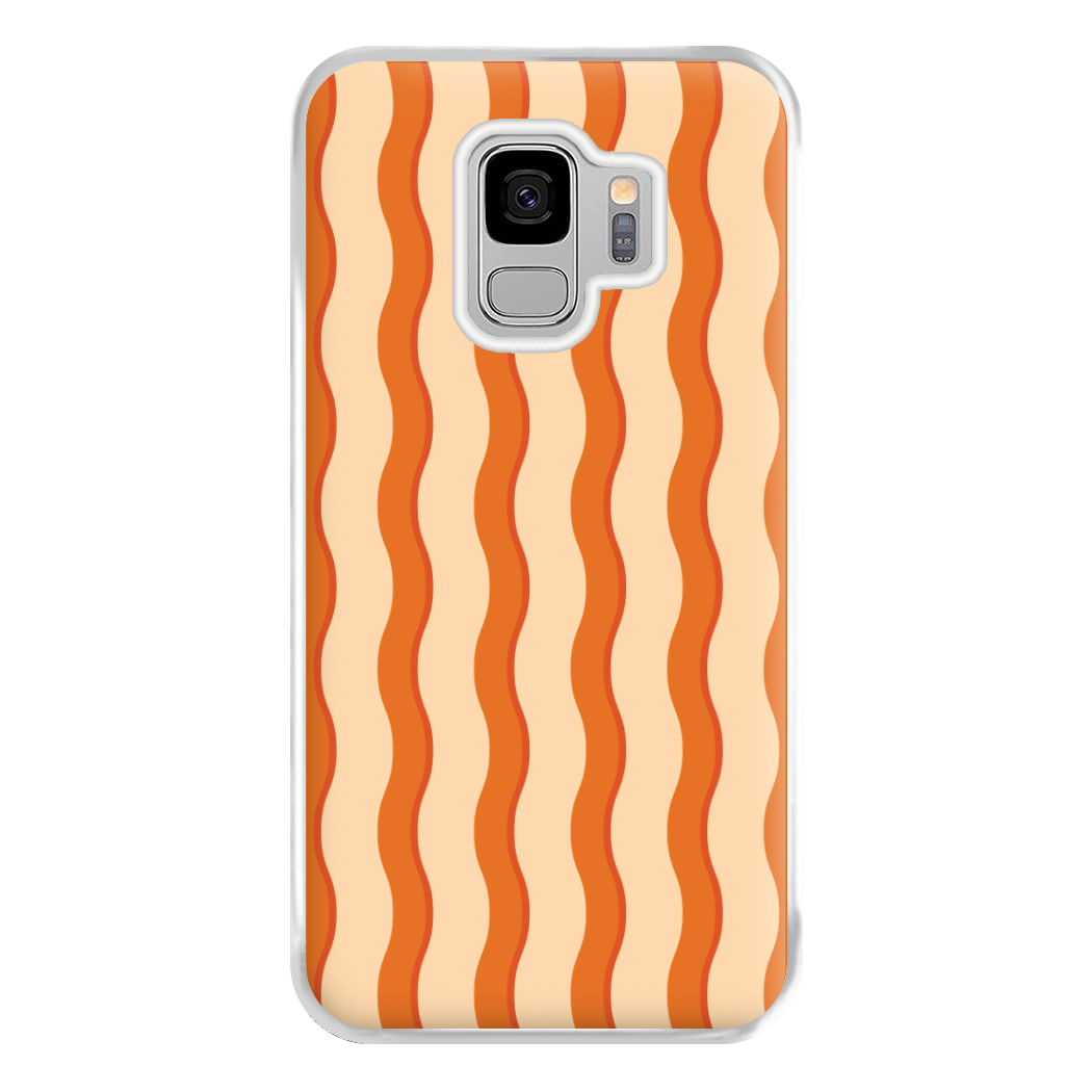 Orange Wavy Stripes Pattern Phone Case for Galaxy S9 Plus