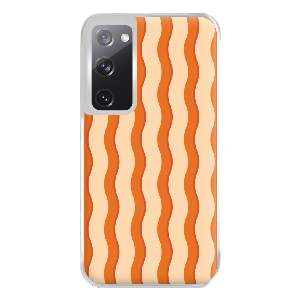 Orange Wavy Stripes Pattern Phone Case for Galaxy S20FE