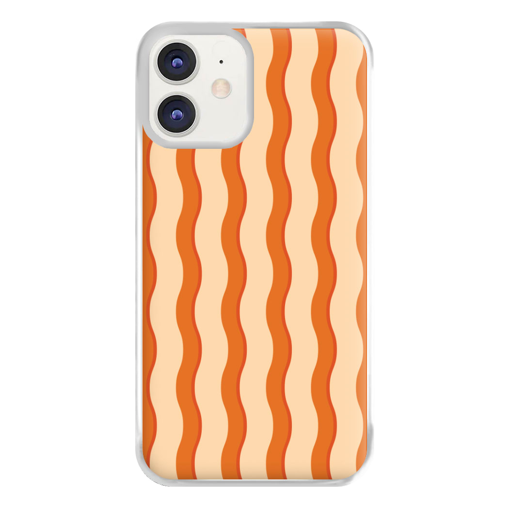 Orange Wavy Stripes Pattern Phone Case for iPhone 12 / 12 Pro