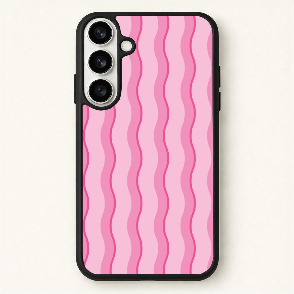 Pink Wavy Stripes Pattern Phone Case for Galaxy S26 Plus