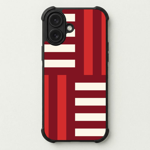 Red And White Geometric Stripes Phone Case — Bumper case