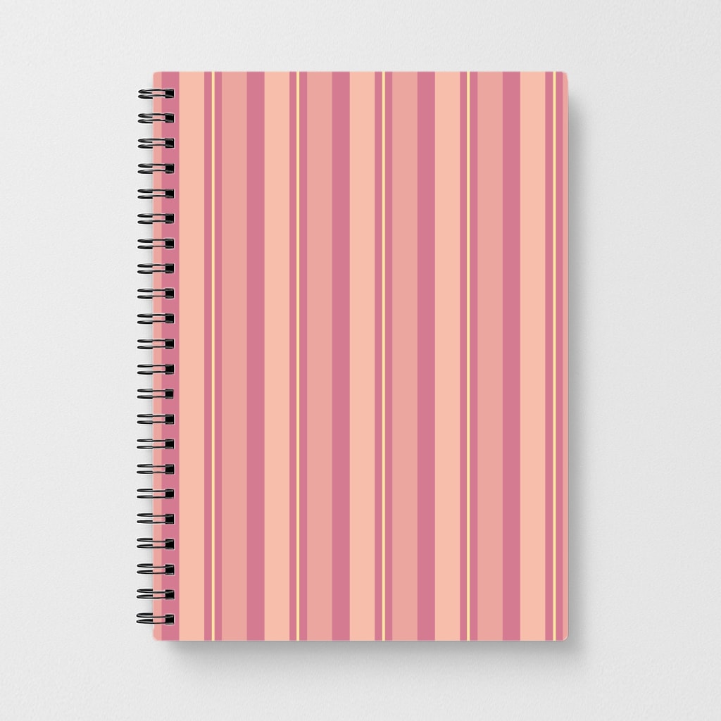 Pink And Yellow Stripes Notebook