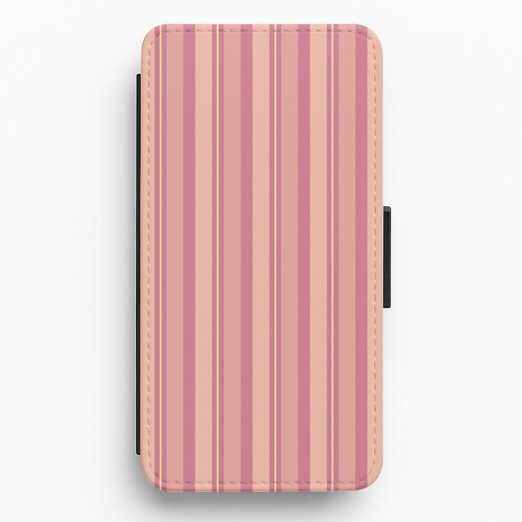 Pink And Yellow Stripes Flip / Wallet Phone Case