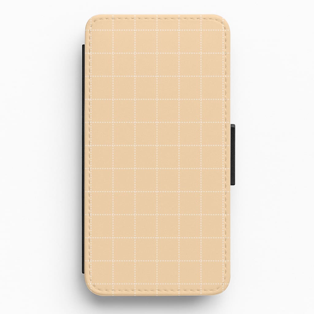 Criss Cross Peach Stripes Flip / Wallet Phone Case