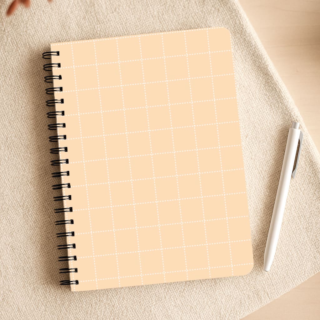 Criss Cross Peach Stripes Notepad