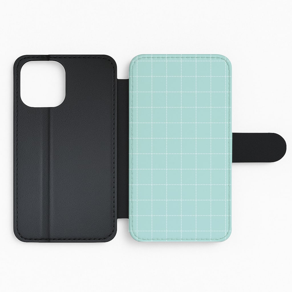 Criss Cross Cyan Stripes Flip Phone Case