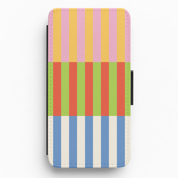 Colourful Stripes Pattern Flip / Wallet Phone Case