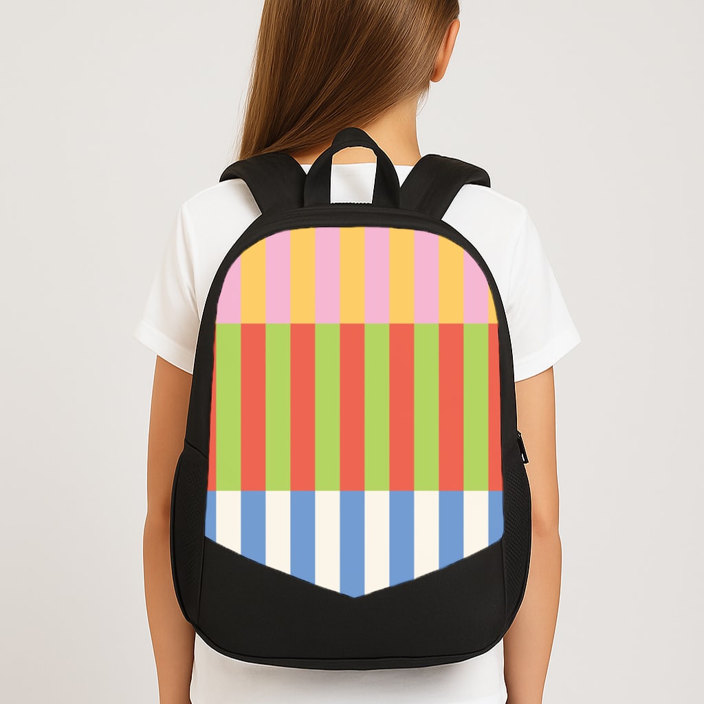 Colourful Stripes Pattern Large School Bag