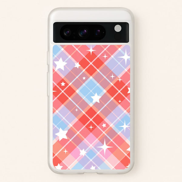 Coral Plaid Starfall Phone Case - Google Pixel 8 Pro / Standard