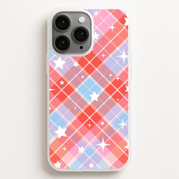 Coral Plaid Starfall Phone Case - iPhone 12 Pro Max / Standard