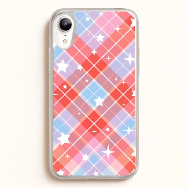 Coral Plaid Starfall Phone Case - iPhone XR / Standard