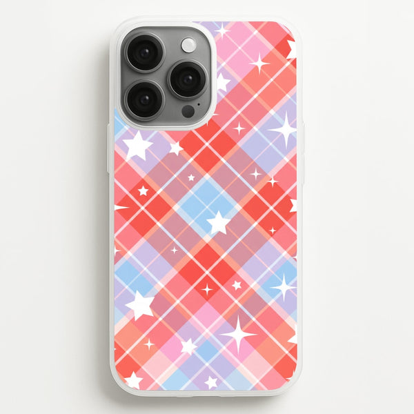 Coral Plaid Starfall Phone Case - iPhone 13 Pro / Standard