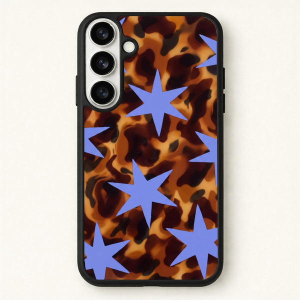 Tortoiseshell Star Scatter - Periwinkle Phone Case - Galaxy S26 / Standard