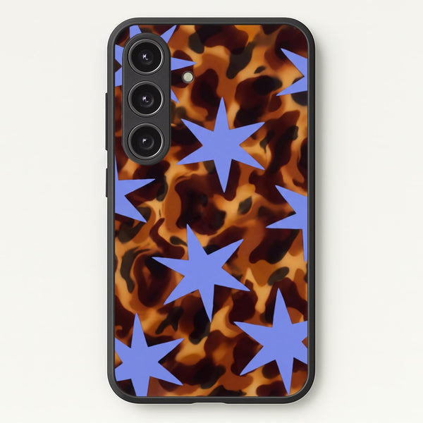Tortoiseshell Star Scatter - Periwinkle Phone Case - Galaxy S25 / Standard