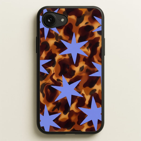 Tortoiseshell Star Scatter - Periwinkle Phone Case - iPhone 16e / Standard