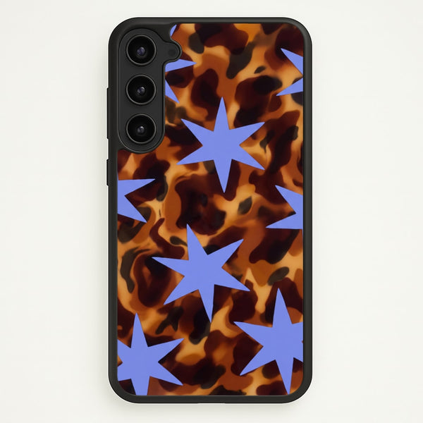 Tortoiseshell Star Scatter - Periwinkle Phone Case - Galaxy S23 Plus / Standard