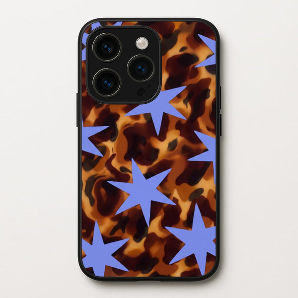 Tortoiseshell Star Scatter - Periwinkle Phone Case - iPhone 15 Pro Max / Standard