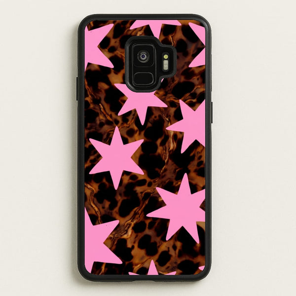 Tortoiseshell Star Scatter - Pink Phone Case - Galaxy S9 / Standard