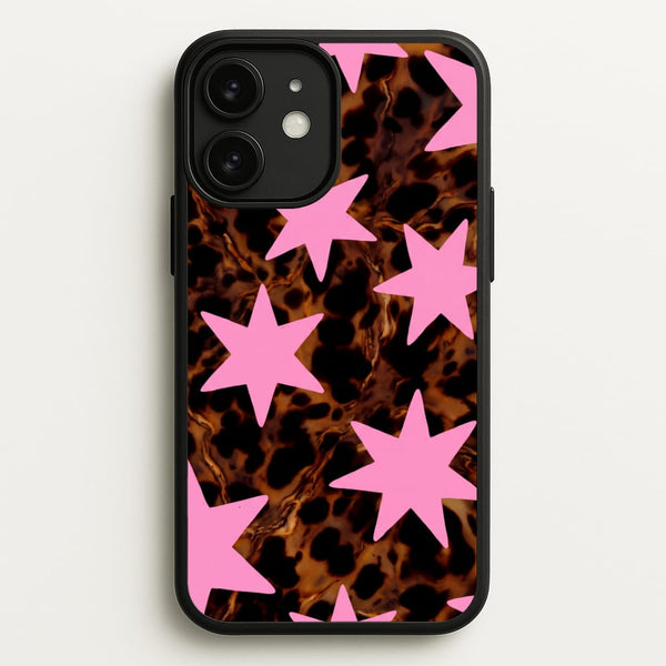Tortoiseshell Star Scatter - Pink Phone Case - iPhone 11 / Standard