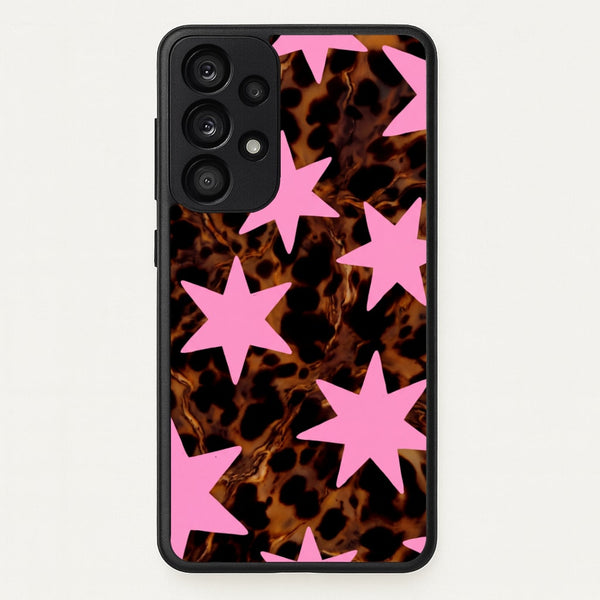 Tortoiseshell Star Scatter - Pink Phone Case - Galaxy A33 / Standard