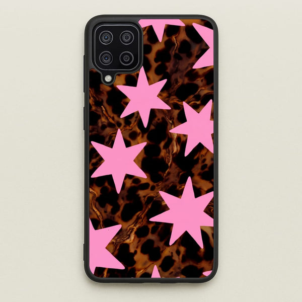 Tortoiseshell Star Scatter - Pink Phone Case - Galaxy A12 / Standard