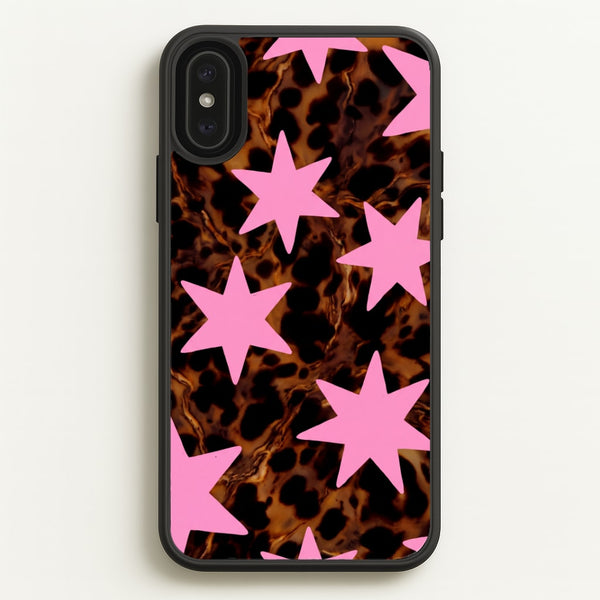 Tortoiseshell Star Scatter - Pink Phone Case - iPhone XS Max / Standard