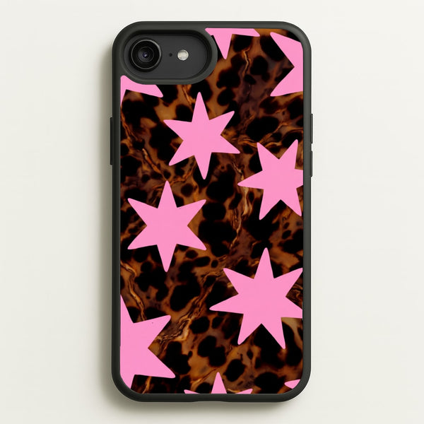 Tortoiseshell Star Scatter - Pink Phone Case - iPhone 6 Plus / 7 Plus / 8 Plus / Standard