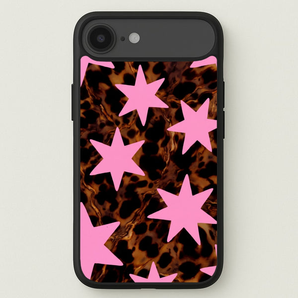 Tortoiseshell Star Scatter - Pink Phone Case - iPhone 17 Air / Standard
