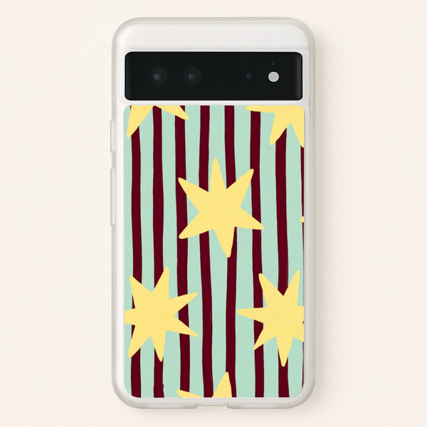 Butter Stars On Stripes Phone Case - Google Pixel 6 / Standard
