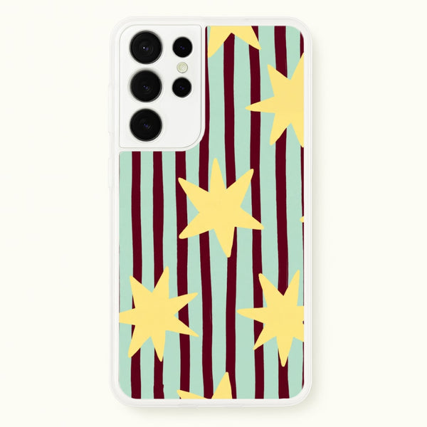 Butter Stars On Stripes Phone Case - Galaxy S21 Ultra / Standard