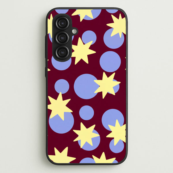 Butter Stars On Burgundy Phone Case - Galaxy S23FE / Standard