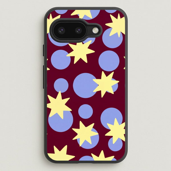 Butter Stars On Burgundy Phone Case - Google Pixel 9a / Standard