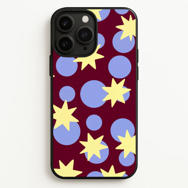 Butter Stars On Burgundy Phone Case - iPhone 11 Pro Max / Standard