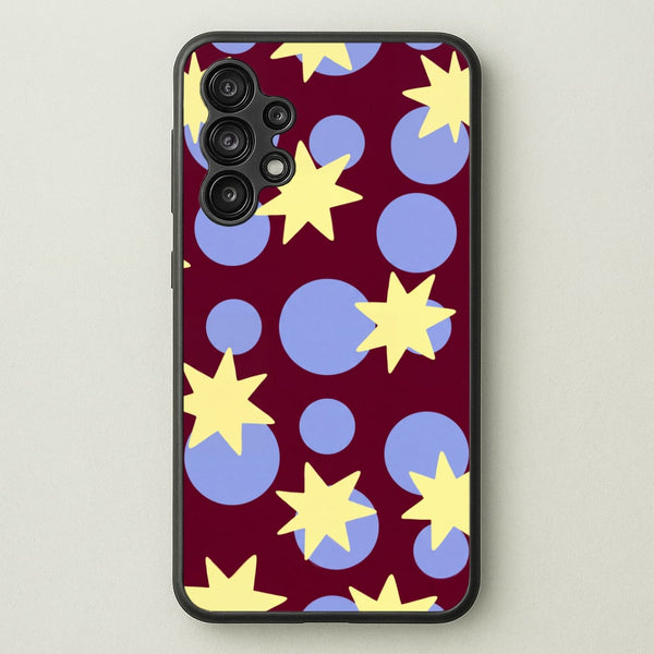 Butter Stars On Burgundy Phone Case - Galaxy A13 / Standard