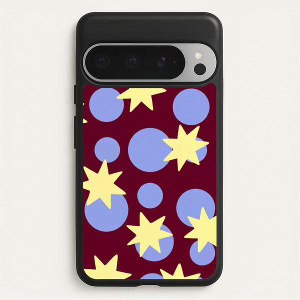 Butter Stars On Burgundy Phone Case - Google Pixel 9 Pro XL / Standard