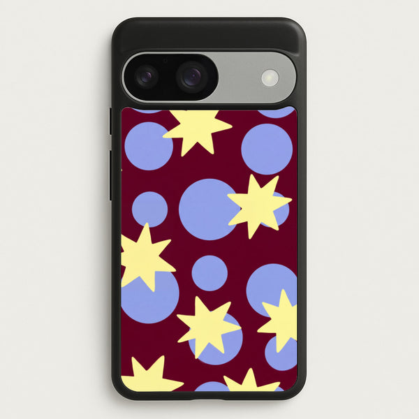 Butter Stars On Burgundy Phone Case - Google Pixel 9 / 9 Pro / Standard