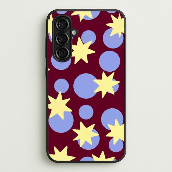 Butter Stars On Burgundy Phone Case - Galaxy A16 / Standard