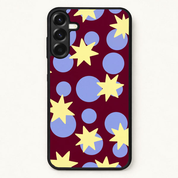 Butter Stars On Burgundy Phone Case - Galaxy A17 / Standard